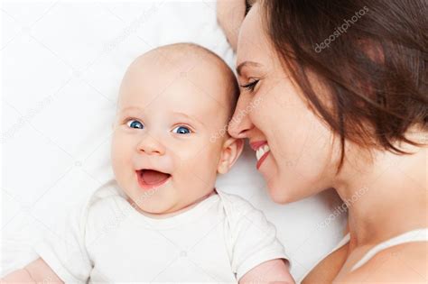 Cheerful Mother And Baby — Stock Photo © Konstantynov 11857717