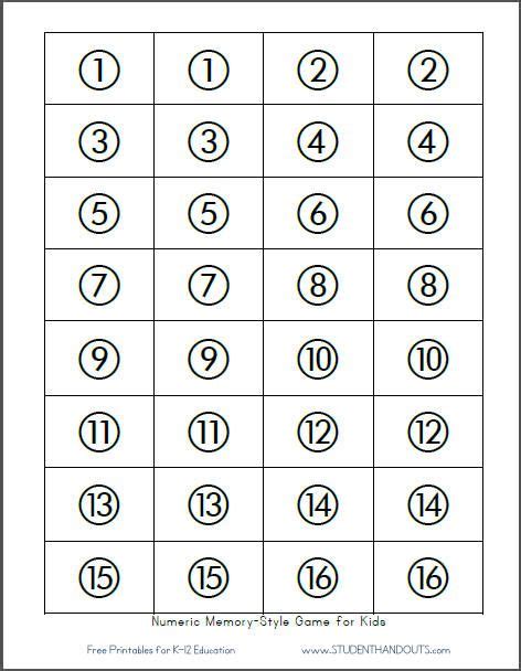 Printable Number Recognition Games Numberno