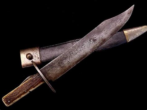 Sold Price Unusual 19th C English Sheffield Bowie Knife With Folding