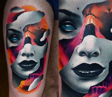 3 Colors Face Tattoo By A D Pancho Photo 14318