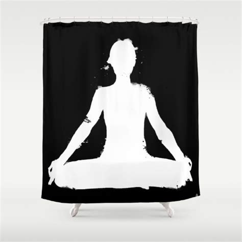 Yoga Pose Chakra Black And White Silhouette Shower Curtain By Xiari Society6 Black And White