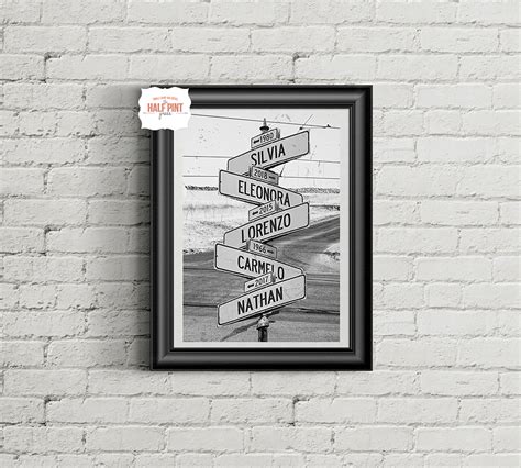 Personalized Intersection Street Sign Digital File With 5 Etsy