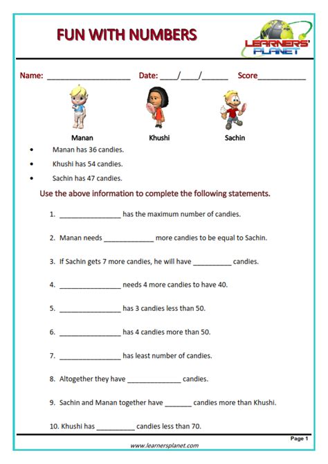 Fun With Numbers Worksheet Class 3