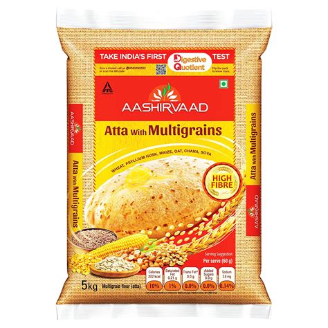 Itc Aashirvaad Atta With Multi Grains 11lb Wheat Flours And Meals Grocery
