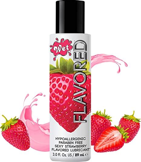 Wet Flavored Sexy Strawberry Edible Lube Premium Personal Lubricant 3 Ounce For Men Women