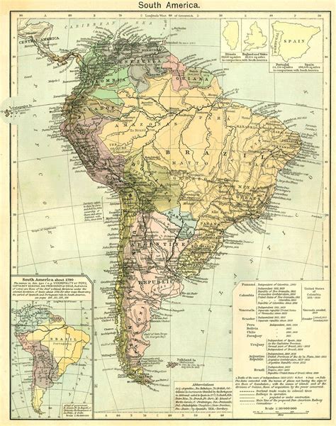 Mapa Da América Do Sul No Final Do Século Xix Cartografía Mapas Y