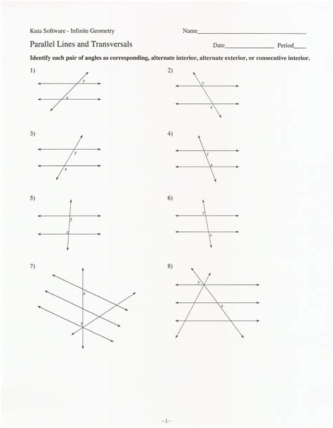 Points Lines And Planes Geometry Worksheet
