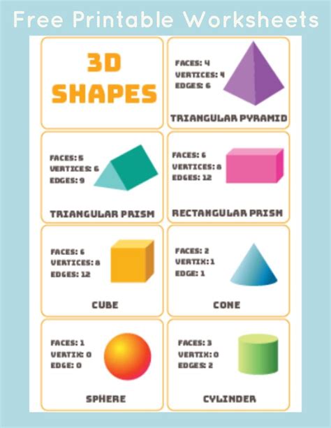3d Shapes Word Matposter Math Geometric Shapes Shapes Worksheet