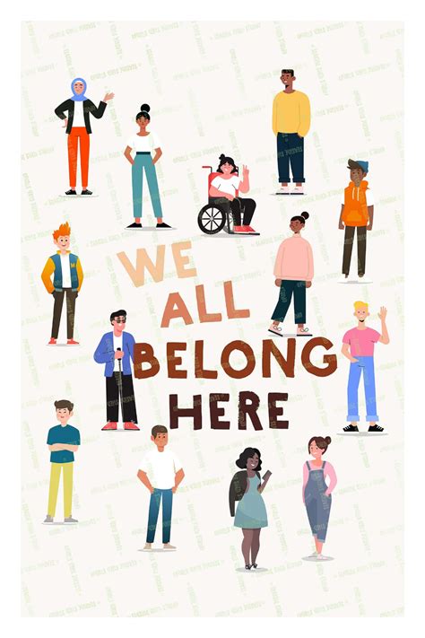 We All Belong Print Classroom Equality Poster Educational Etsy Uk