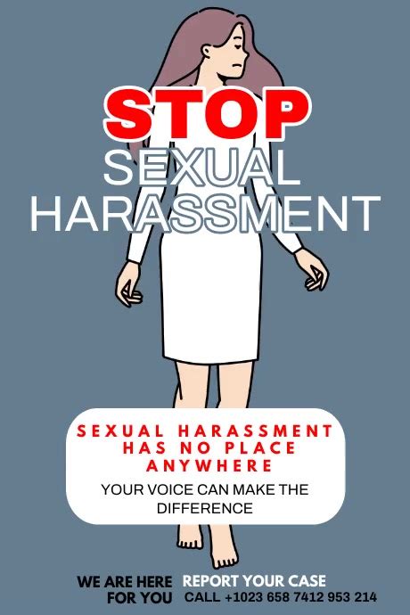 plantilla de stop sexual harassment campaign poster design postermywall