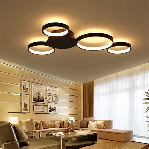 Coffee Or White Finish Modern Led Ceiling Chandelier