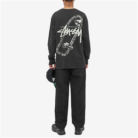 Stussy Long Sleeve Skate Posse Pigment Dyed T Shirt Black End Kr