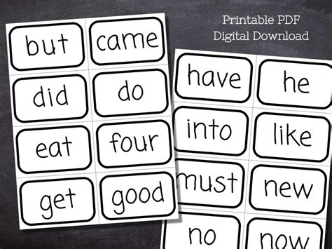 52 Dolch Sight Words Primer Printable Kindergarten Sight Etsy