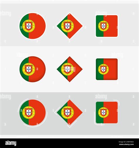 Portugal Flag Icons Set Vector Flag Of Portugal Three Versions Of