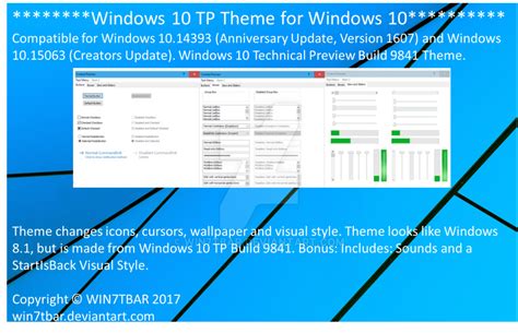 Windows 10 Tp Theme For Windows 10 Updated By Win7tbar On Deviantart