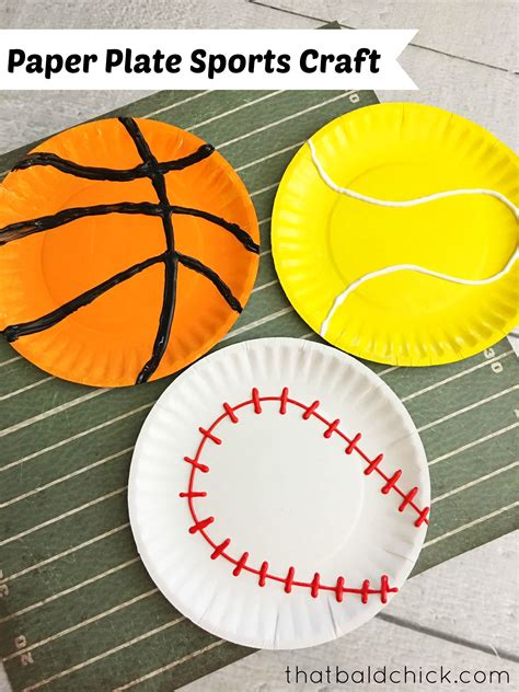 Paper Plate Sports Craft at thatbaldchick.com | Paper plate crafts for ...