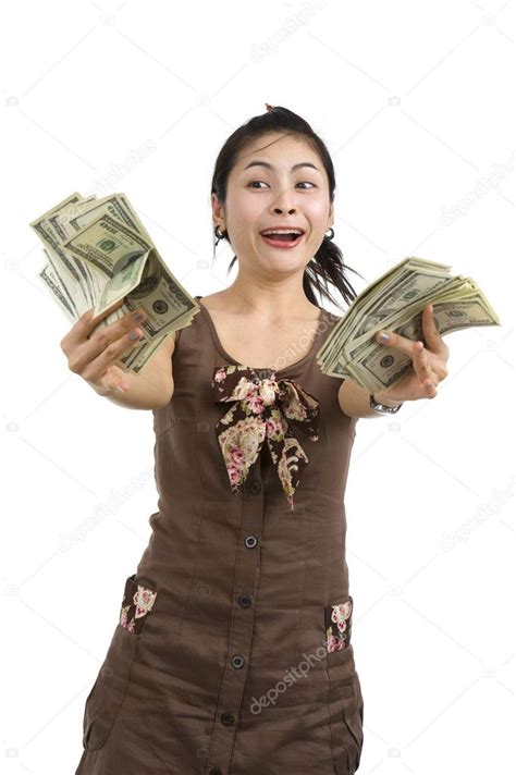Mujer Bonita Feliz Con Mucho Dinero Fotografía De Stock © Mackych