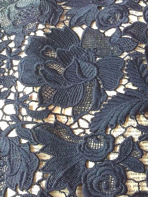 Black Lace Fabric Black Guipure Lace Fabric Black Venise Etsy