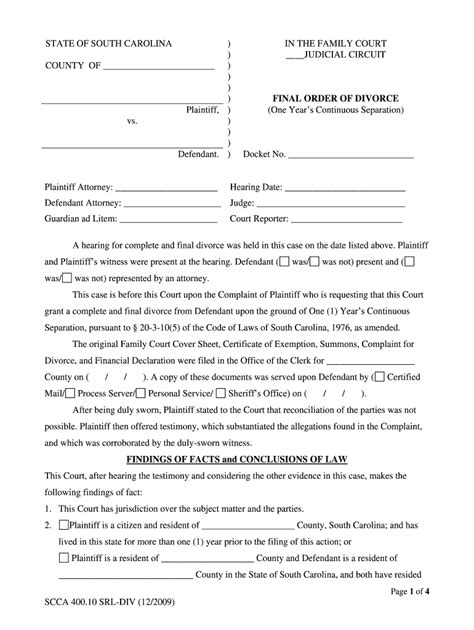 Divorce In Sc 2009 2024 Form Fill Out And Sign Printable Pdf Template