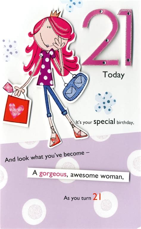 21st Female Happy Birthday Greeting Card Cards