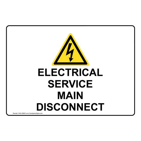 Portrait Electrical Service Main Sign With Symbol Nhep 28620