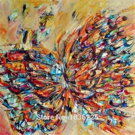 Butterfly Canvas Oil Paintings Vintage Home Decor Wall