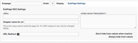 Configuring Subpage Or Chapter Seo Settings Patientsites Knowledge Base