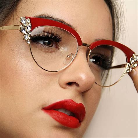 Crystal Eyeglasses Fashion Eye Glasses Crystal Eyeglasses Cat Eye