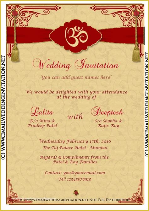Editable Indian Wedding Invitation Templates Free Download Of Diy Email