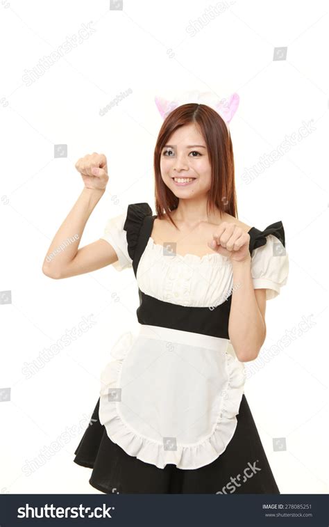 Japanese Woman Wearing French Maid Costume Foto De Stock 278085251