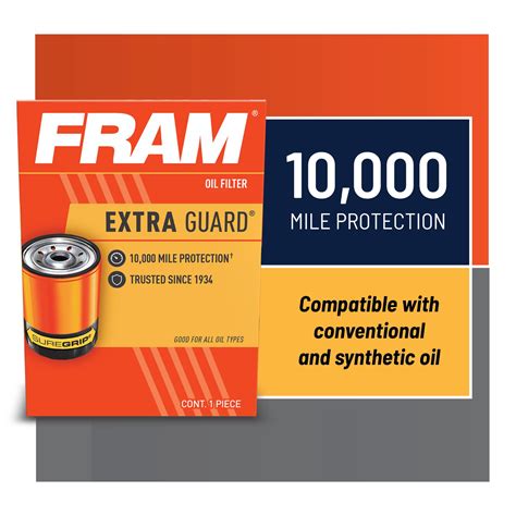 Fram Extra Guard Ph3614 10k Mile Change Interval Spin On Oil Filter
