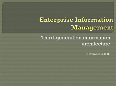 Ppt Enterprise Information Management Powerpoint Presentation Free