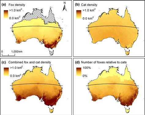 A The Modelled Density Of Foxes Throughout Australia Areas Outside