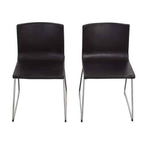 You can stack the chairs, so they take less space when you're not using them. 52% OFF - IKEA IKEA Black Accent Chairs / Chairs