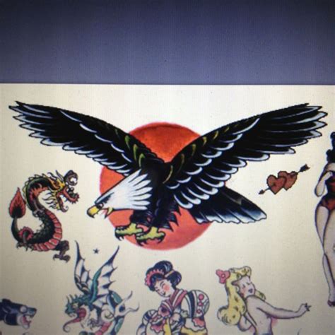 Sailor Jerry Eagle Tattoo Flash Art Inspirational