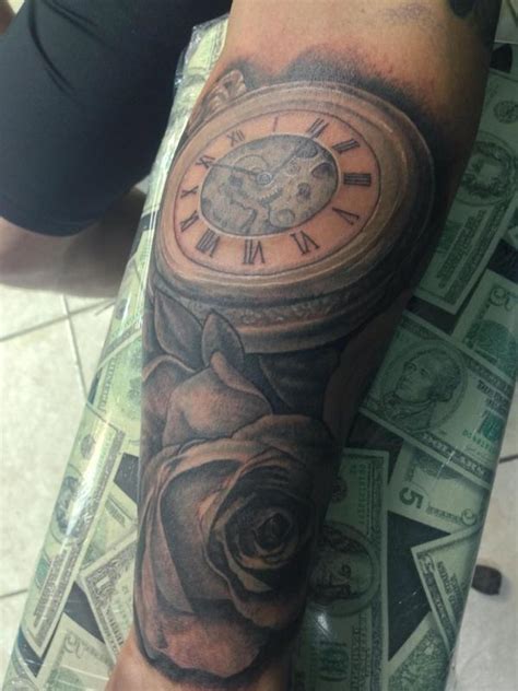 196 out of time tattoo. Black and Grey Pocket Watch with Roses by Stevie Monie ...