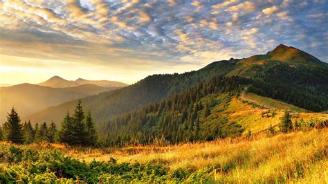 Wallpaper Landscape Sunset Hill Nature Sunrise Morning Valley