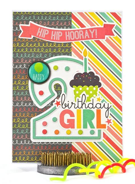 2nd Birthday Card Girls 2nd Birthday Turning Two Cupcake Birthday