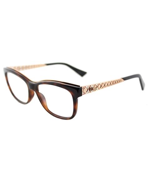 Dior Ama 01 Rectangle Plastic Eyeglasses In Havana Gold Modesens Dior Eyeglasses Dior