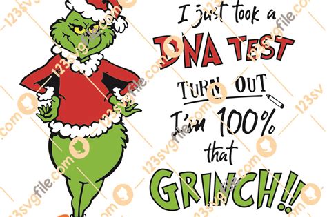 I Just Took A DNA Test Turns Out Im 100 That Grinch SVG Grinch SVG