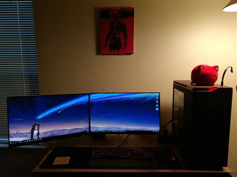 Finally Got My Dual Monitor Setup Nice And Clean For School And Gaming