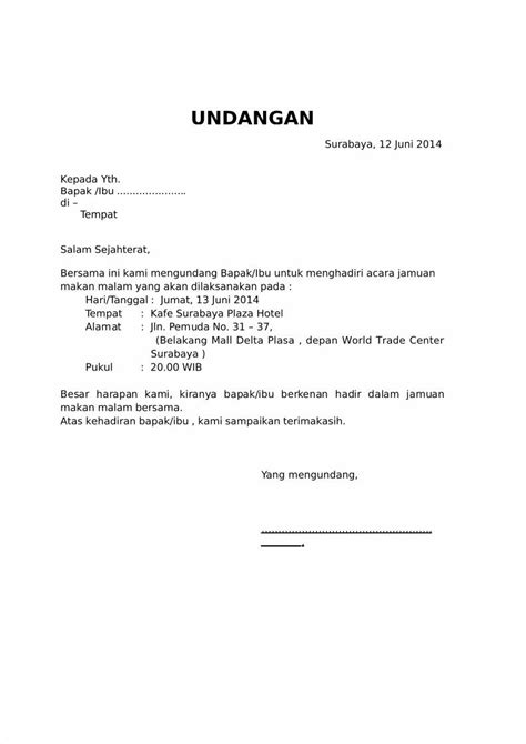 PDF Contoh Undangan Jamuan Makan DOKUMEN TIPS