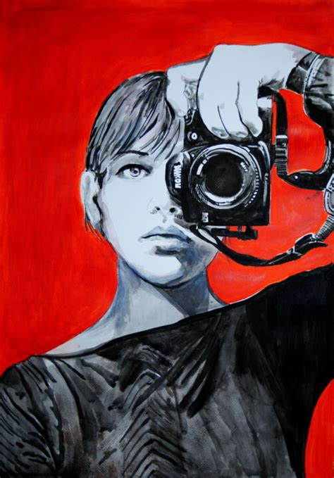 Girl With Camera Painting By Alexandra Djokic Artmajeur