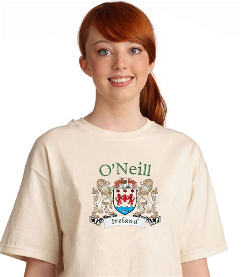 Oneill Irish Coat Of Arms Tee Shirt In Natural Etsy