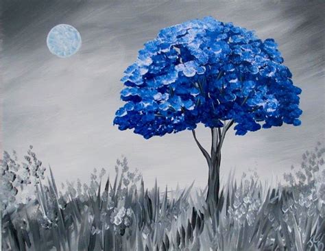 Blue Tree Art Painting Painting Painting Projects