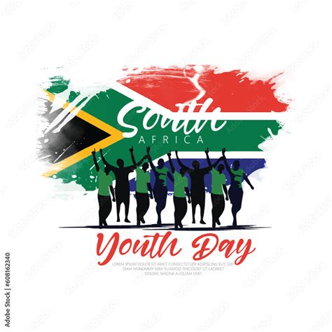 Youth Day South Africa 16 June With South African Flag Background