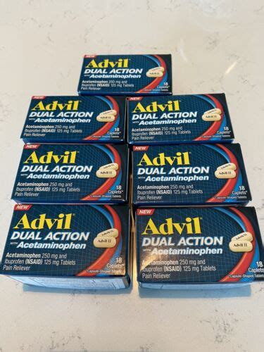 Advil Dual Action Tablets 18ct Ibuprofen Acetaminophen Combo X 7‼️