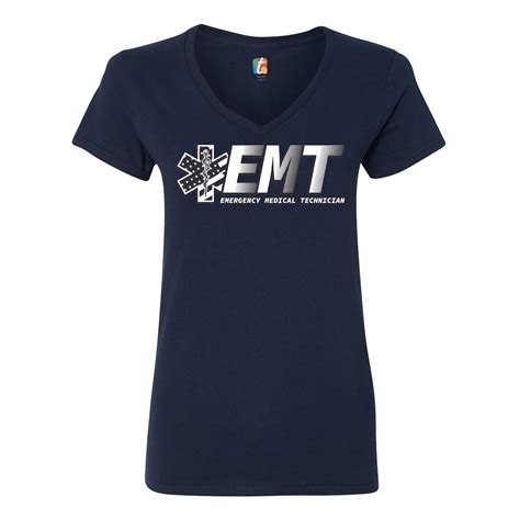 Emt Emergency Medical Technician Womens V Neck T Shirt Ems Paramedic Tee Ebay