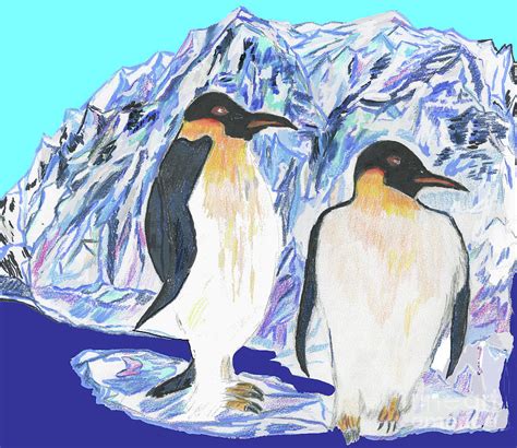 The Emperor Penguins Drawing By Merrill Mitchell