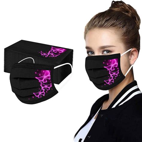 Buy Txn 50pc Adults Butterfly Printed Mask Disposable Protective
